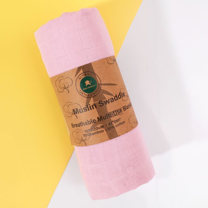 Belly band on rolled swaddle — muslin baby textile by Jingwei Youpin